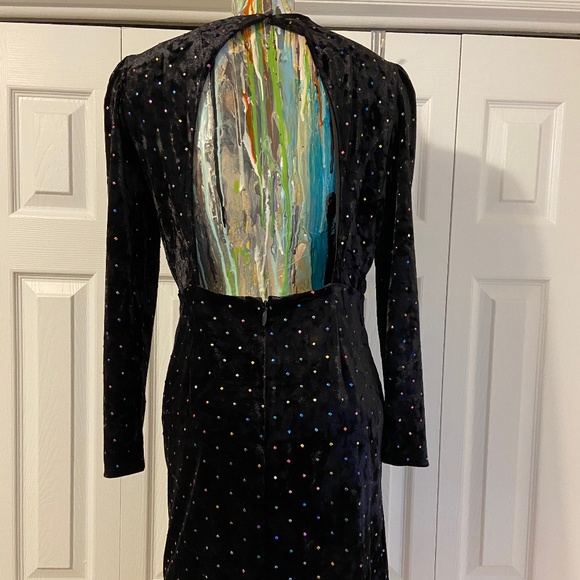 NWOT Topshop Petite Black Velvet Open-Back Dress, Petite size 8 - Picture 11 of 16